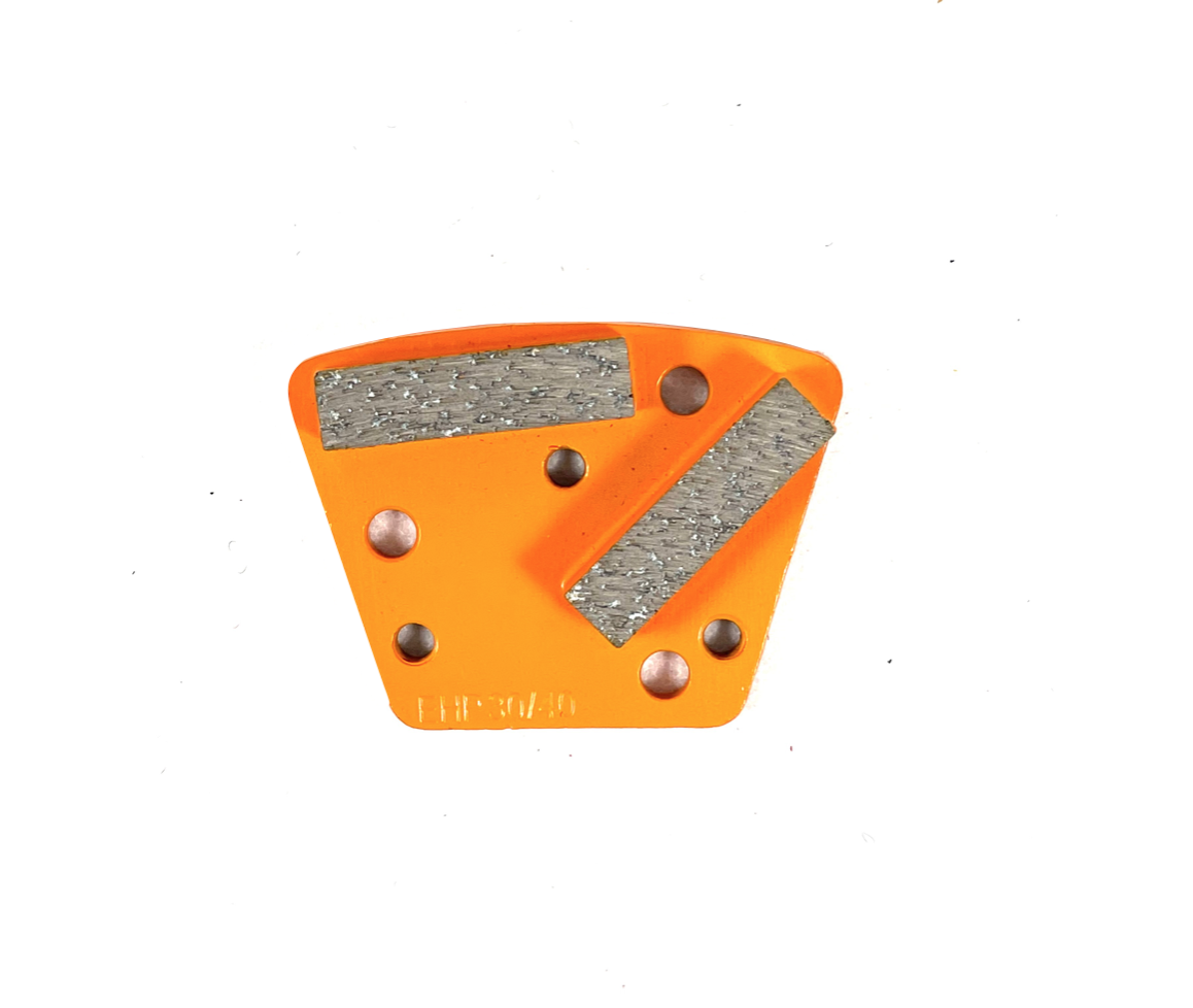 Standard Trapezoid 2-Bar Metal Bond Diamond Tooling w/ Universal 3-Bolt Hole Pattern