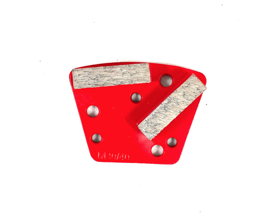 Standard Trapezoid 2-Bar Metal Bond Diamond Tooling w/ Universal 3-Bolt Hole Pattern